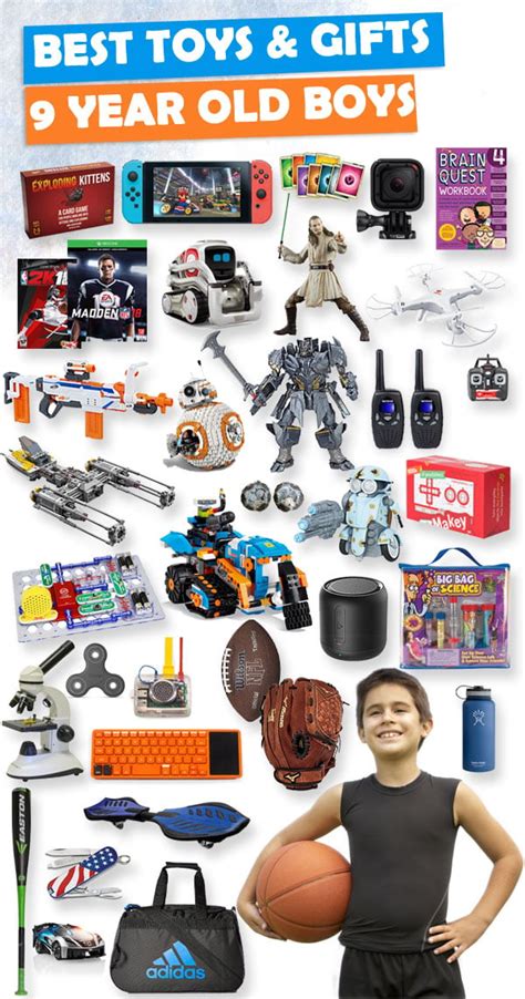 Dec 21, 2019 ... Below is the list of gift ideas for 9 year old boys ; Bounce-Off Game, Mattel Games, 10.5 x 2 x 10.5 inches ; ZOOB BuilderZ Challenge, ZOOB, 14.2 ...